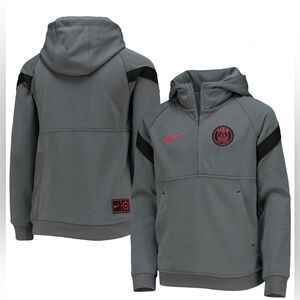 Nike Boys Size Medium Gray Paris Saint Germain Quarter Zip Hoodie Jacket